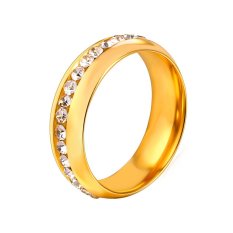 U7 Berlian Imitasi Cincin Pasangan untuk Kekasih 18 K Emas Emas Disepuh Fashion Wanita/Pria Perhiasan Hadiah Sempurna untuk Cinta Cincin Aksesoris 6-11 (Emas) -Intl