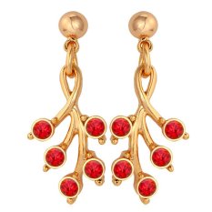 U7 Tanaman Unik Bentuk Anting 18 Karat Asli Berlapis Emas Merah Perhiasan Berlian Imitasi Anting-Anting Bagi Wanita