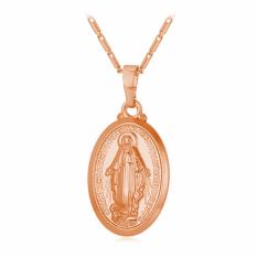 U7 Virgin Mary Liontin Kalung Fashion Berbalut Mawar Emas Christian Perhiasan Hadiah Keagamaan Yang Sempurna Aksesoris (Rose Gold) -Intl