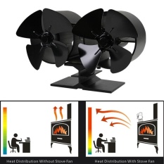 Ubest 4 Blades Double Kompor Panas Penggemar F260 Rumah Bahan Bakar Hemat Daya Kompor Fan-Intl