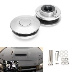 Uinn 2 Pcs Bonnet Jarum Dorong Tombol Billet Tudung Jarum Mengunci Klip Mobil Cepat Latch Mesin-Internasional