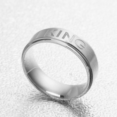 UINN Romantis Stainless Steel Ring King Ring atau Queen Ring untuk Pecinta Couple Rings 10 #-Intl