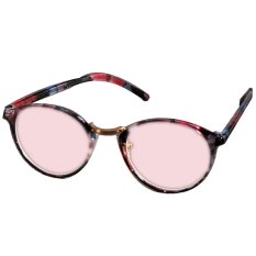 Ujs 4 Warna Kepribadian Praktis Dekorasi Retro Lensa Bulat Plano Kacamata Optik (Gold)