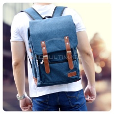 Ultimate Polo Backpack Korean Pria Wanita 838 / Tas Sekolah Anak / Tas Ransel Laptop Kanvas Kualitas Ori Import - Blue
