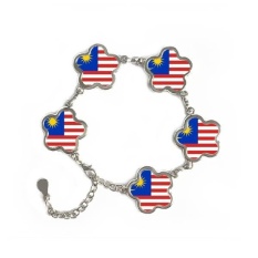 Paman Sam Malaysia Nasional Bendera Asia Negara Simbol Mark Pola Flowershape Gelang Logam Jaringan Hadiah-Intl