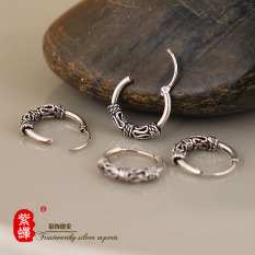 Ungu Kecoa S925 Retro Perempuan Asli Thailand Perak Anting-anting Sterling Silver Anting