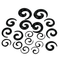 Unisex 18 Pcs Ear Spiral Tapers Palsu Siput Bentuk Set/Lot Hitam/Putih (Hitam)