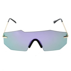 Unisex Dipersonalisasi Dua Cermin Balok Kacamata Hitam (Ungu Quicksilver)-Intl