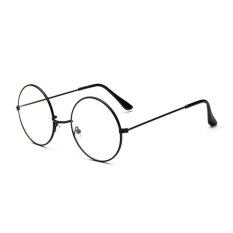 Timely - Unisex Vintage Round 210 Clear Black G- Kacamata Pria dan Wanita - Korea Style