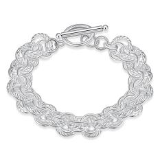 Unisex Wanita Pria Fashion Lingkaran Geometri Gelang Berlapis Perak Bangle Tubuh Rantai Perhiasan Gelang-Intl