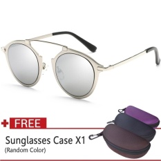 Unisex Womens Mens Round Designer Sunglasses FashionWayfarerSunglasses Classic Vintage Frame Glasses Gradient LensDrivingMirrored Eyewear - intl