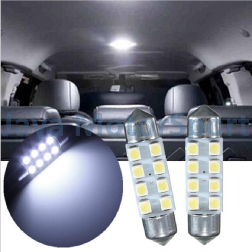 JMS -  Universal 1 pair / (2 pcs) 1 Pair (2 Pcs) Lampu LED Mobil Kabin / Plafon / Festoon 8 SMD 1210/3528 31mm White
