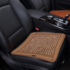 Universal Musim Panas Kulit Mesh Bernapas Cool Massage Cushion Mat With Maple Kayu Bead untuk Review Mobil Keluarga Kantor-Intl