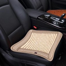 Universal Musim Panas Kulit Mesh Bernapas Cool Massage Cushion Mat With Maple Kayu Bead untuk Review Mobil Keluarga Kantor-Intl