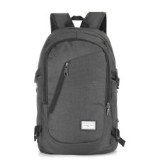USB Charge Antarmuka Laptop Backpack Travel Notebook Pria Wanita Tas Bahu Hitam-Internasional