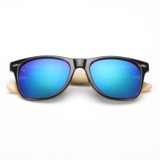 USTORE Vintage Unisex Classic Kaki Kayu AC Frame Sunglasses Kacamata Hitam-Intl