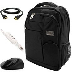 Vangoddy Jet Hitam Ransel Laptop Anti-pencurian W/3 PC Aksesori Bundel untuk Lenovo IdeaPad/Yoga /Fleksibel/Chromebook/ThinkPad/Legion/11