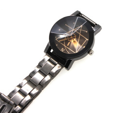 Vanker Pria/wanita Mewah Pasangan Kekasih Stainless Steel Kuarsa Sejalan Kompas Jam Tangan (perempuan And Hitam)