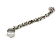 Vanker Jumbai Klip Pendant Chain Link Ear Stud Anting No Piercing (Perak)