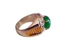 Vee Accessories Cincin Batu Giok CBGHN02 - Hijau Natural