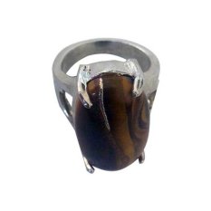 Vee Accessories Cincin Platinum Tiger Eye Coklat 01