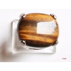 Vee Accessories Cincin Platinum Tiger Eye Coklat 03