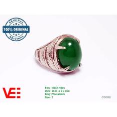VeE Cincin Pria Batu Giok Hijau Natural - Batu Akik CGG02