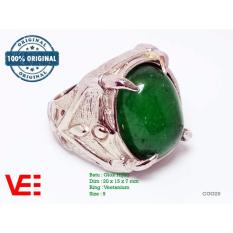 VeE Cincin Pria Batu Giok Hijau Natural - Batu Akik CGG29