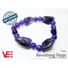 VeE Gelang Batu Kecubung Ungu Bongkahan Asli Natural + Bola