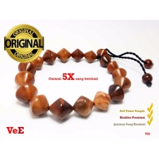 VeE Gelang Kesehatan Pria / Wanita Kayu Kokka Kaukah - Double Kerucut Coklat Jumbo