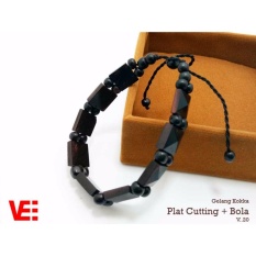 VeE Gelang Terapi Kesehatan Pria / Wanita Kayu Kokka Kaukah- Plat Cutting Hitam V20 - Impor Timur Tengah