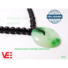 VeE Kalung Liontin Kesehatan Giok Hijau Susu Donat