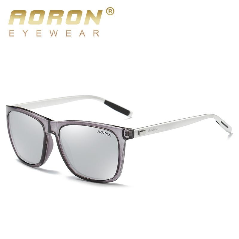 VEITHDIA 387 Fashion Alloy Frame Square Polarized Sunglasses Pria Mengemudi Kacamata Transparan Silver-Intl