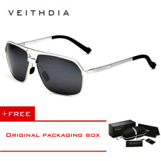 VEITHDIA 6521 Aluminium Magnesium Terpolarisasi Kacamata Hitam Pria-Square Vintage 6521