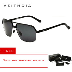 VEITHDIA 6521 Aluminium Magnesium Terpolarisasi Kacamata Hitam Pria-Square Vintage 6521