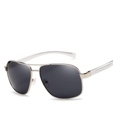 Victory Men Cahaya Terpolarisasi Aluminium Magnesium Drive Fashion Sunglasses Leisure Fishing Sunglasses (NO.3 Grey)-Intl