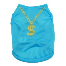 Victory New Pet Apparel Cartoon Breathable Print Necklace pet vest(Blue-XS) - intl