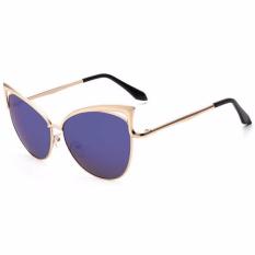 Vienna Linz Kacamata Cat Eye Polarized Chaney Sunglasses Fashion s5000 - Gold Blue