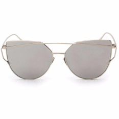 Vienna Linz Kacamata Wanita Cat Eye Sunglasses Classic RunBird s1872 - Silver