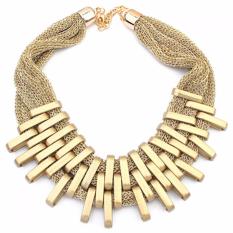 Vienna Linz Kalung Wanita Pesta Europe American Jewelry Etnik Fashion Necklace Glamour Mewah Women Fashion Accessories Short for Party Kerja Hijab Aksesoris Perhiasan Neckle Charming Menawan - Gold