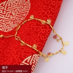 Vietnam Shakin Wanita Simulasi Emas Gelang Kaki untuk Waktu Yang Lama Tidak Pudar Sederhana Siswa Beberapa Rose Setiap Anak Model Foot Chain-Intl