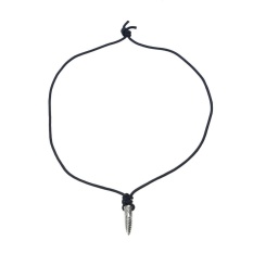 Vintage Retro Kuno Silver Print Bullet Liontin Kalung-Intl