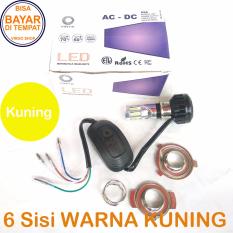 Vinyx Lampu Depan LED 6 sisi AC DC Model M6A Low 24Watt High 36Watt - 6 Mata Merk Vinyx + Kipas - Kuning