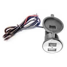 USB Charger Motor Waterproof- Cas HP di motor - Hitam