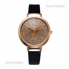 Viser Jam Tangan Wanita Analog Korea Fashion Leather Strap Quartz Lady Wristwatch Casual Watch - BLACK