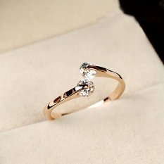 Vogue Lady Kristal Cincin Pertunangan 18 K Emas Diisi USA Ukuran