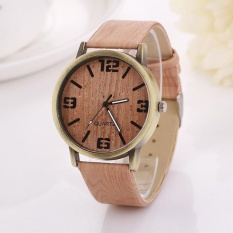 VORSTEK Butir Kayu Vintage Tangan Watches Fashion Wanita Jam QUARTZ Jam Tangan Allwin Hadiah-Dark Brown-Intl