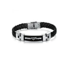 VR_Tech SF75795839540AI Rajutan Kulit dengan Huruf Gelang (Hitam)-Intl