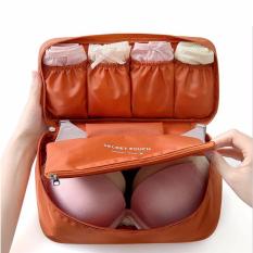 Wadah Wanita Pakaian Dalam Kasus Perjalanan Kotak BH Tas Penyimpanan Portabel Yang Melindungi Penyelenggara (Oranye)