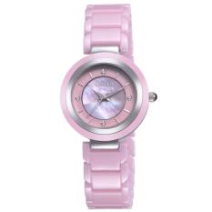 Wanying WEIQIN Ladies Watches Top Brand Luxury Putih Pink Keramik Menonton Busana Wanita Gaun Watches Ladies QUARTZ Clock Arloji (pink)